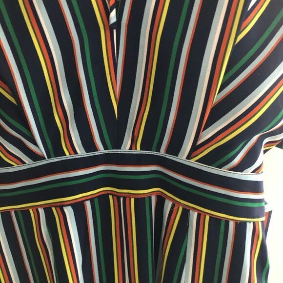 Aqua VNeck Stripe Wide Leg Cropped Jumpsuit Size XS - Picture 3 of 6